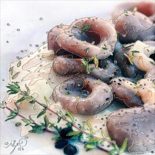 Pagina ricamata estrapolata dal progetto Food Punk